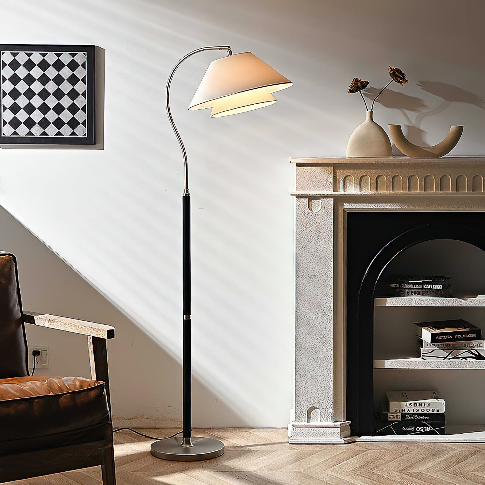 Modern Hands Garner Floor Lamp - Adjustable Brightness LED Standing Light for Living Room, Bedroom & Office - Perfect for Reading, Relaxing & Decorating