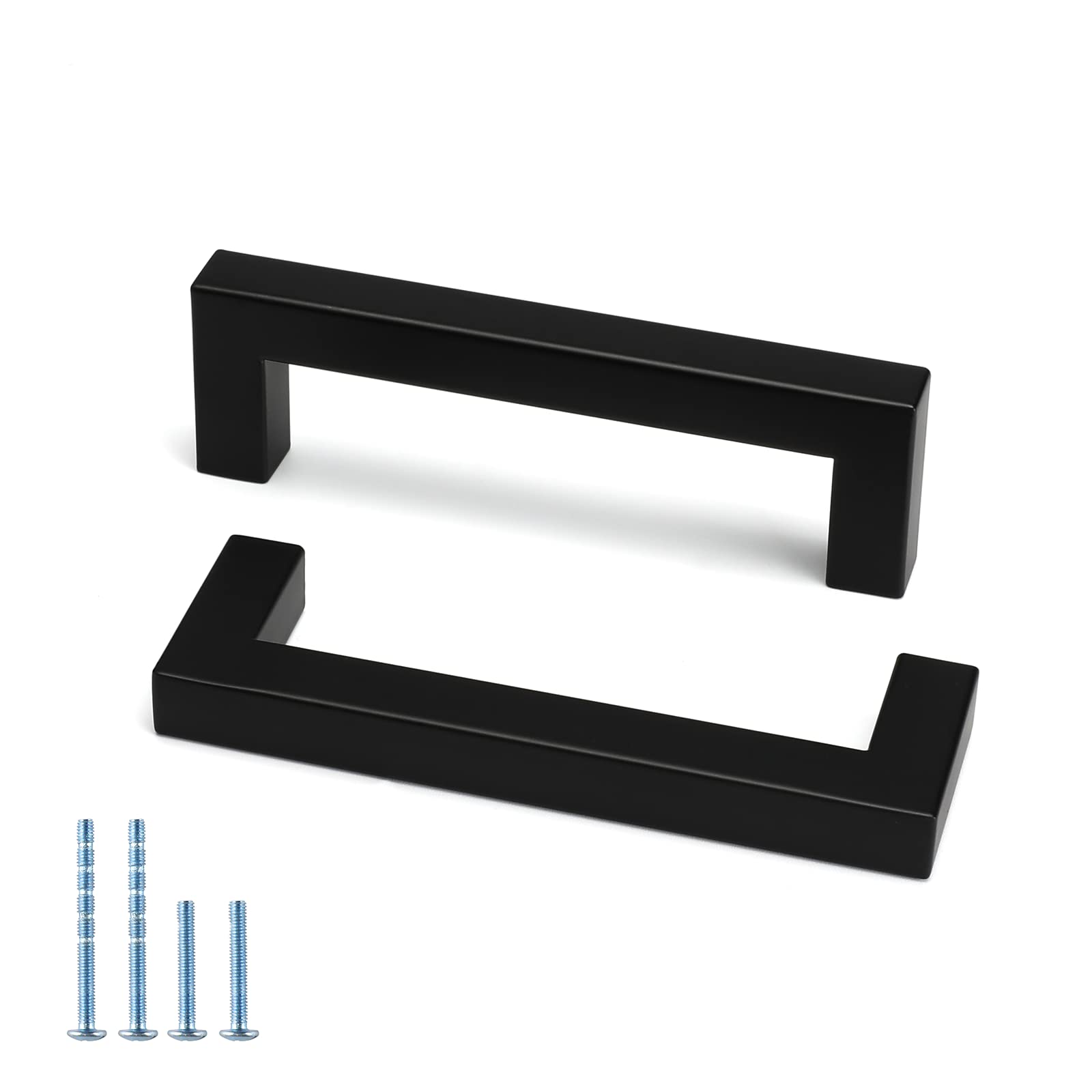 10 Pack Matte Black Kitchen Cabinet Handles - LSJ12BK102 for Home & Office