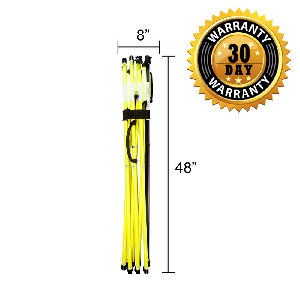 5ft Portable Expanding Safety Barricade - Heavy Duty Yellow Security Barrier for Construction Sites, Crowd Control & Event Safety