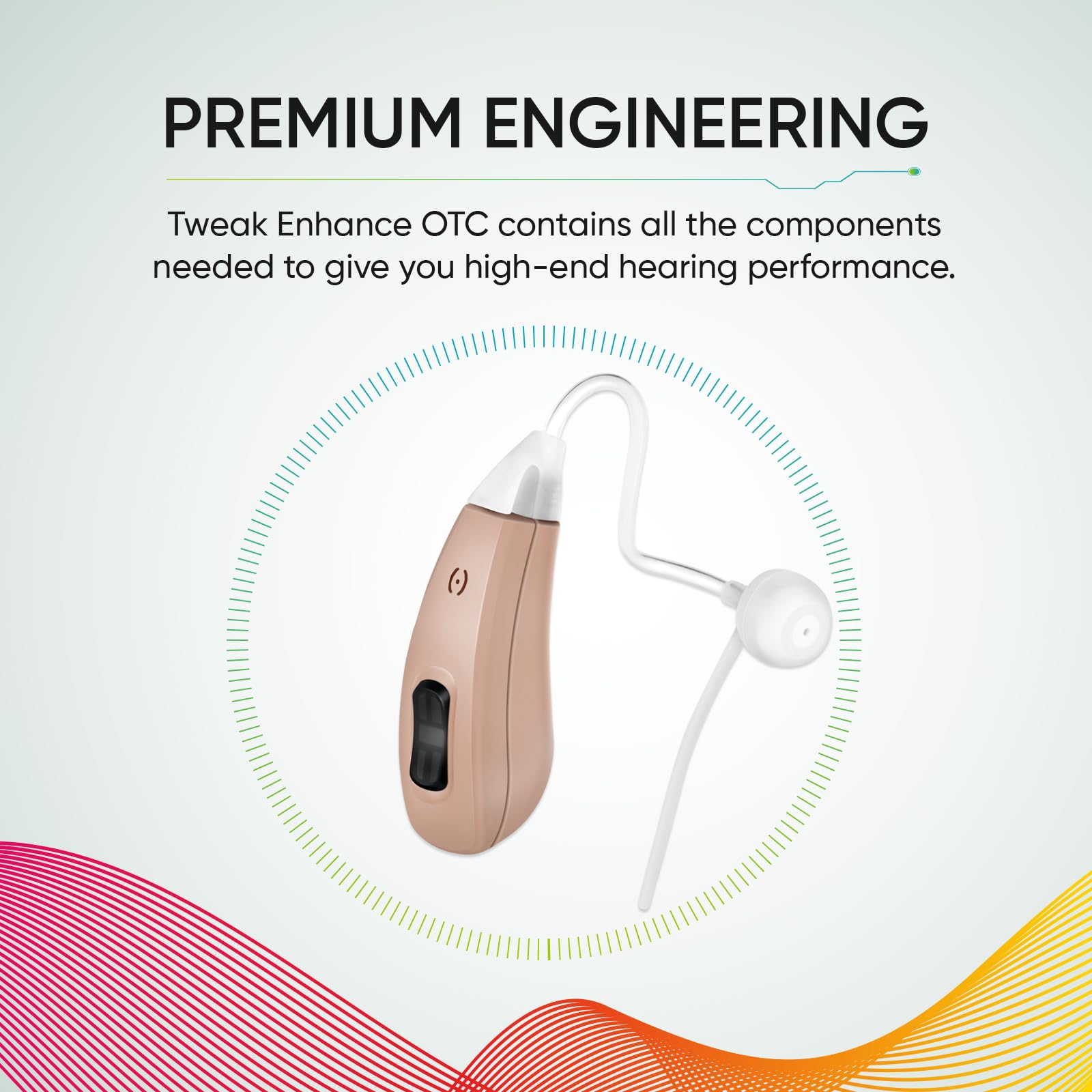 Premium Rechargeable OTC Hearing Aid with Smartphone App - Advanced Sound Amplification for Clear Hearing | Personal Audio Programming for Seniors & Adults | Home, Work & Social Settings