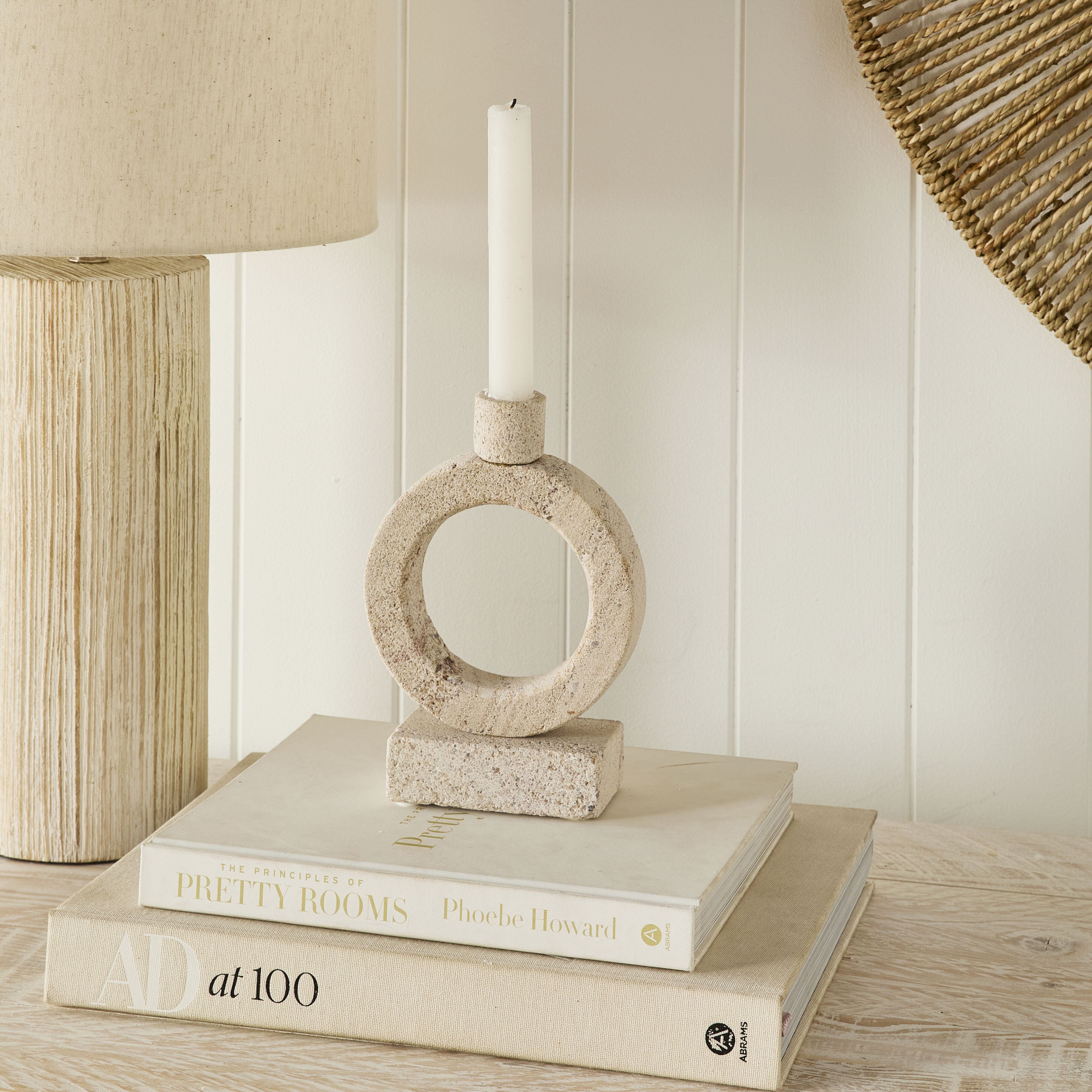 Elegant Beige Marble Orb Candle Holder - Medium Size for Home Decor, Wedding Centerpiece & Tabletop Display