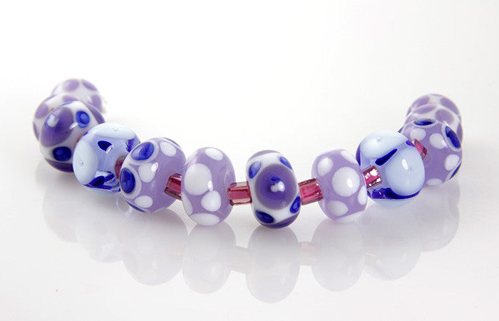 Lavender Blue Lampwork Glass Beads for Jewelry Making - Handcrafted SRA Artisan Beads for Necklaces, Bracelets & DIY Crafts - Perfect for Boho, Wedding & Gift Accessories