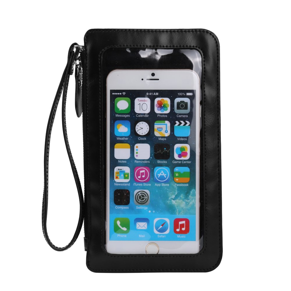 Black Touchscreen Crossbody Bag with Soft Interior Pockets - Compatible with iPhone 11/11 Pro/11 Pro Max - Perfect for Travel, Shopping & Everyday Use