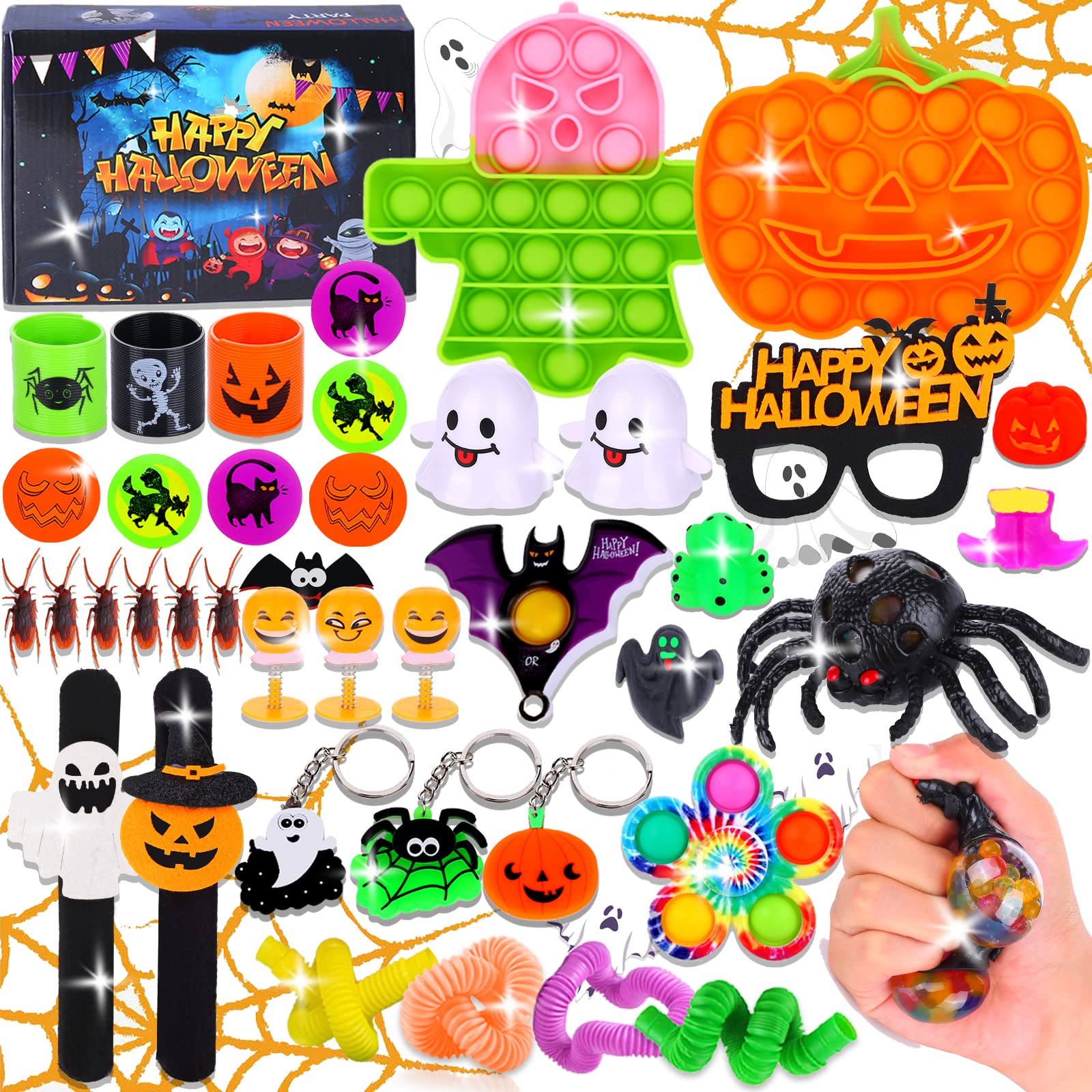 **40 Pcs Halloween Fidget Toys Set - Stress Relief & Sensory Toys for Kids with Anxiety & Autism - Halloween Party Favors, Trick or Treat Gifts, Birthday Prizes & Classroom Rewards (Great for Calming & Focus)**