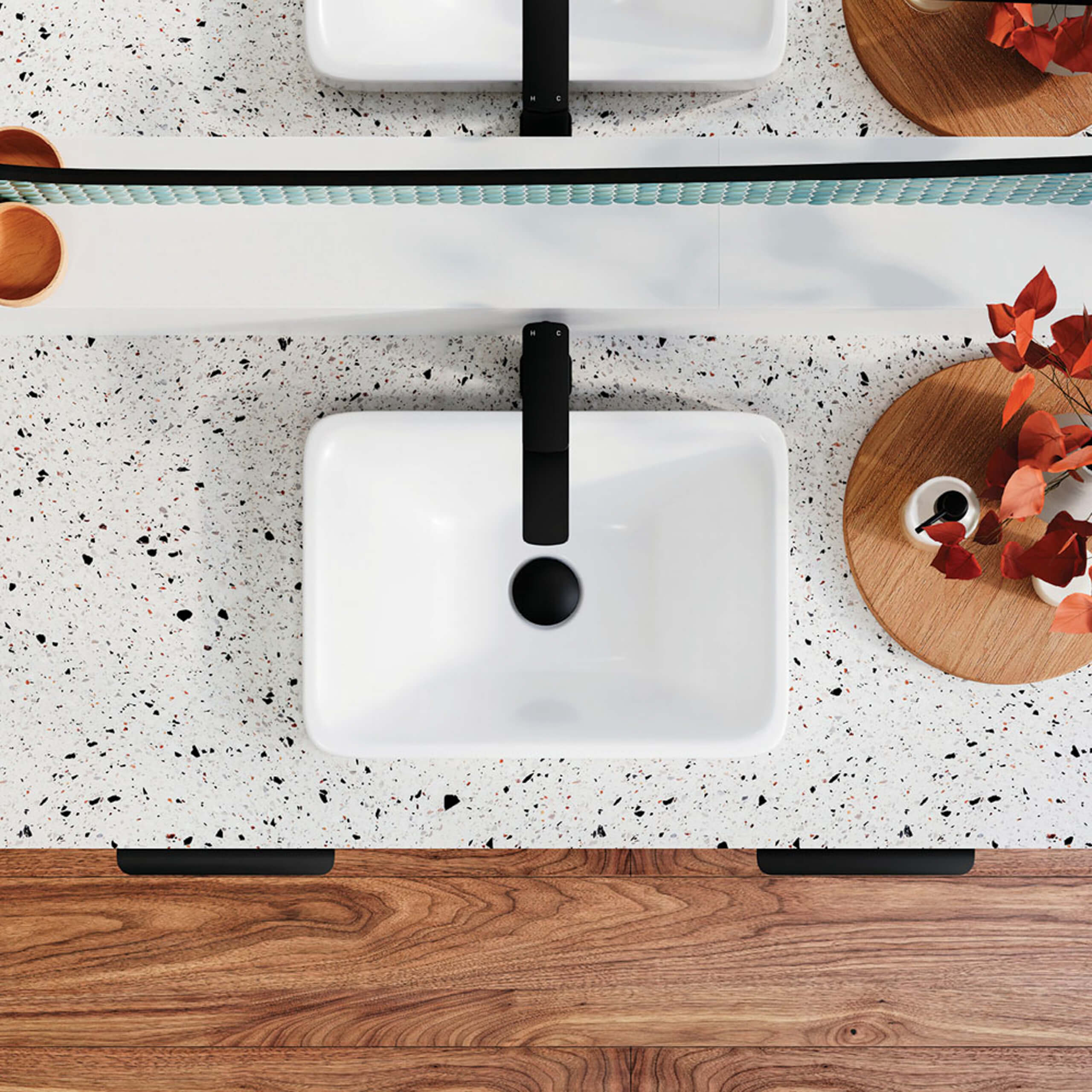Fienza Sarah Semi Inset Ceramic Bathroom Sink 17.3