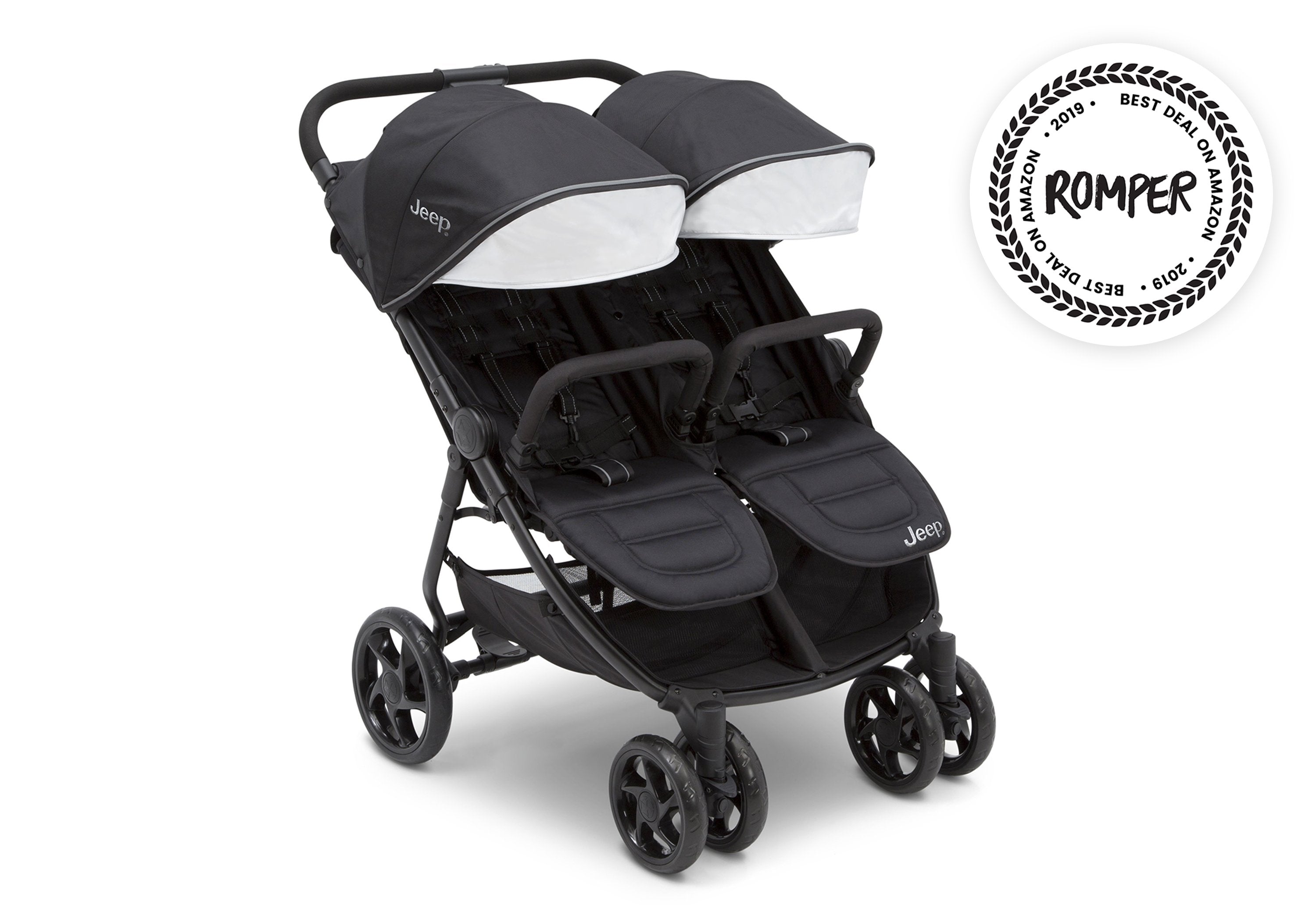 Jeep® Destination Side by Side Double Stroller - Lightweight & Compact for Twins or Siblings - Perfect for Shopping, Travel & Outdoor Adventures