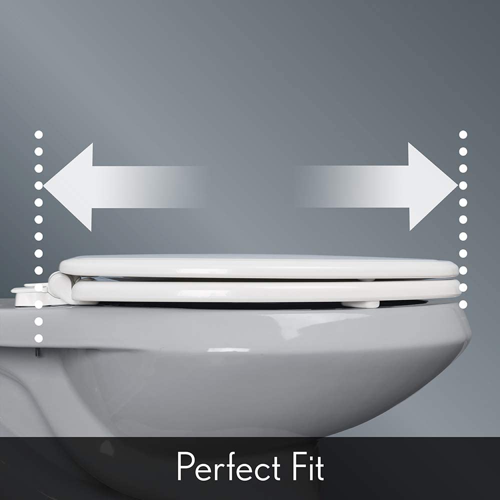 Bemis Radiance Heated Elongated Toilet Seat with Night Light - Soft Close, Comfortable & Hygienic - Perfect for Bathroom Upgrade & Elderly Safety (Biscuit/Linen)