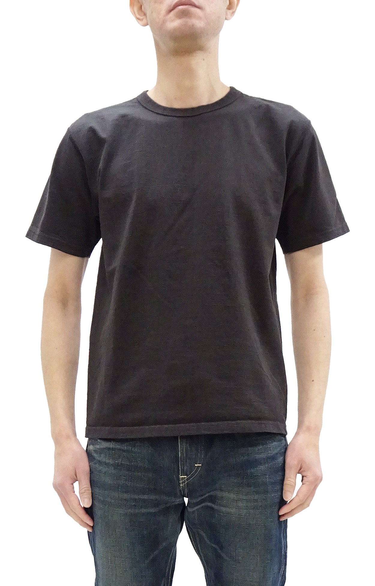 Studio D'artisan Men's Heavyweight Loopwheeled Jersey Short Sleeve T-Shirt - Premium Tsuri Ami Tee in Charcoal Black (Faded Black) | Casual Wear, Street Style & Everyday Comfort
