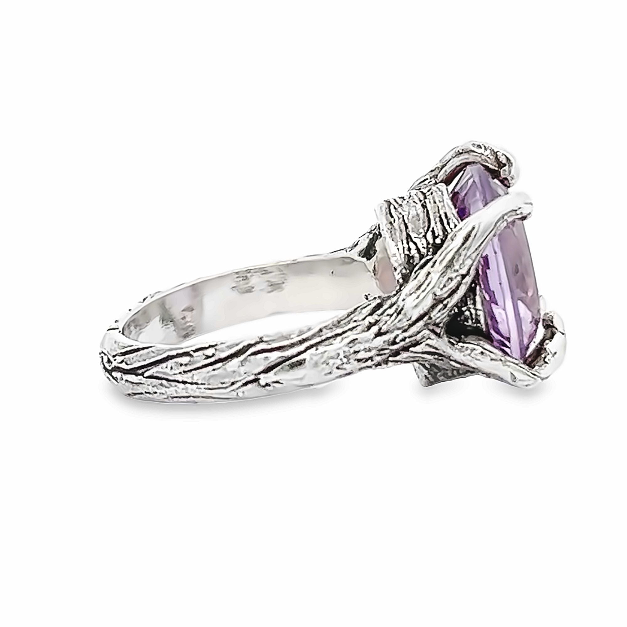 8.5 Carat Cushion Cut Amethyst Sterling Silver Cocktail Ring for Women - Elegant Evening Party Jewelry Gift for Her