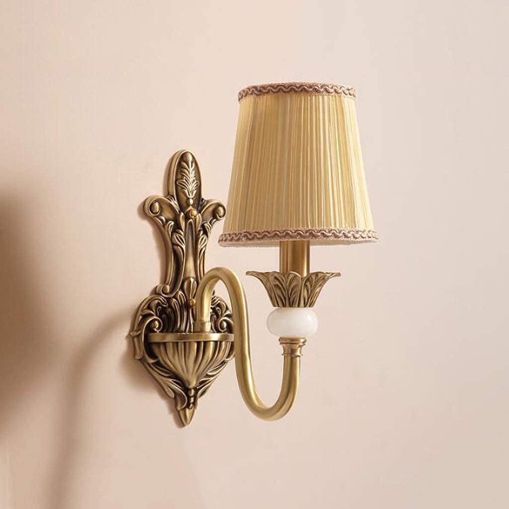 FXLYMR Wall Sconce - Vintage European Style Bedroom & Living Room Chandelier with Copper Finish - Elegant Lighting for Staircase, Hallway, or Entryway (Optional)