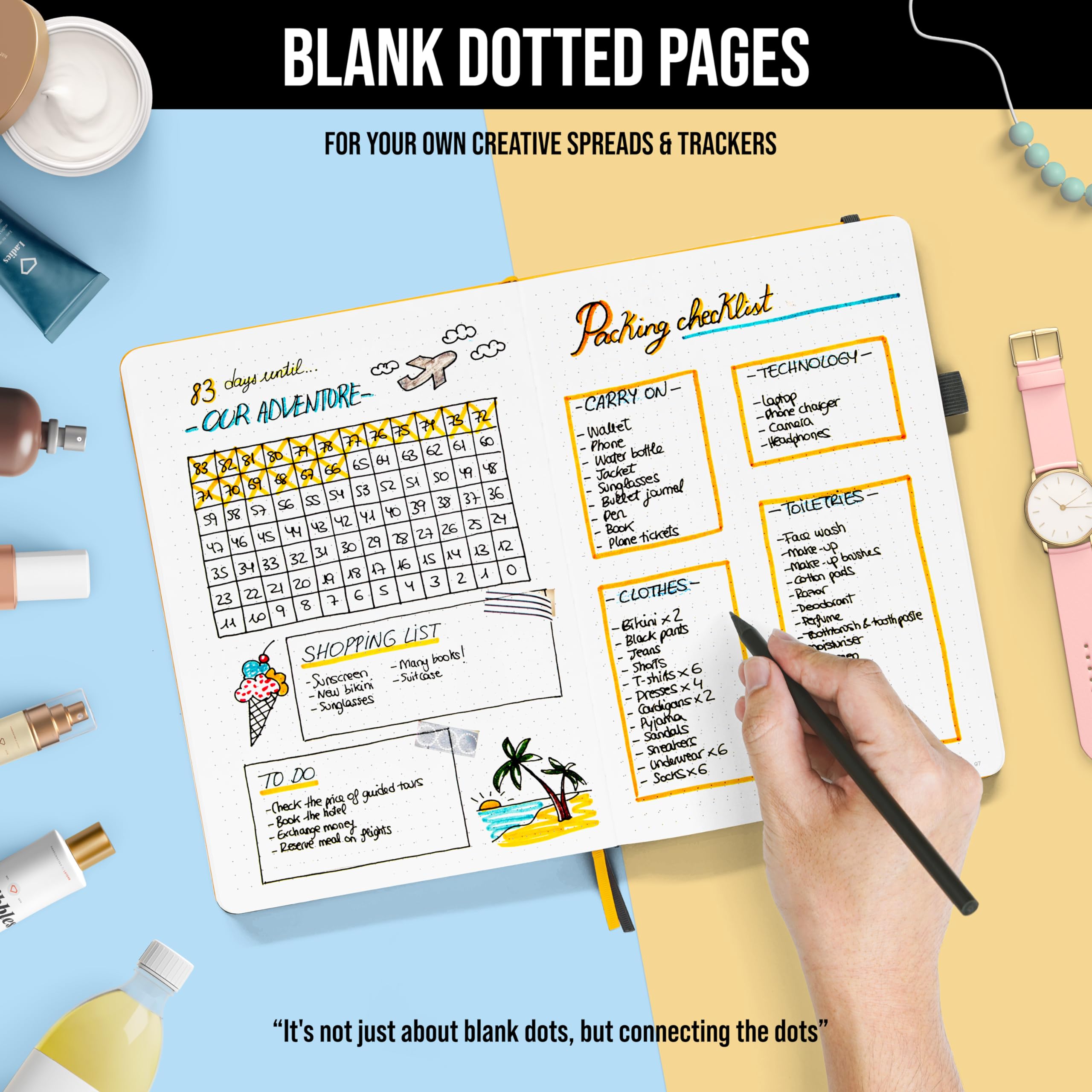 2025 Daily Planner (Undated) - B5 Dot Grid Notebook with Weekly & Yearly Layouts | All-in-One Organizer for Personal, Work, School & Goal Tracking | Perfect for Professionals, Students & Productivity Enthusiasts | Use for Time Management, Journaling & Planning Success