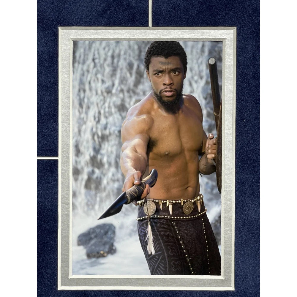 Chadwick Boseman Autographed Black Panther 8x10 Photo Framed with JSA COA - Signed Marvel Collectible - Perfect for Home Decor, Office Display & Superhero Fan Gifts