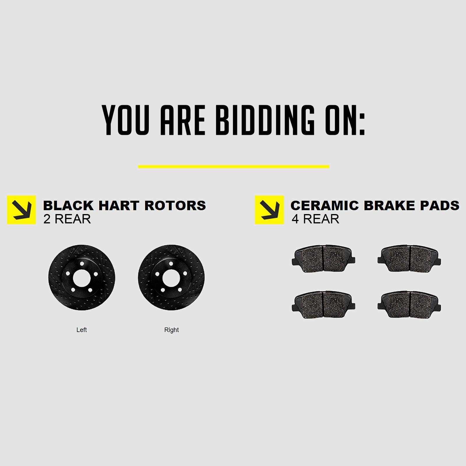 Hart BHXR.47094.02 Rear Brake Kit - Ceramic Brake Pads & Rotors for Smooth Stopping | Perfect for Trucks, SUVs and Sedans | Durable Performance for City Driving & Highway Commutes