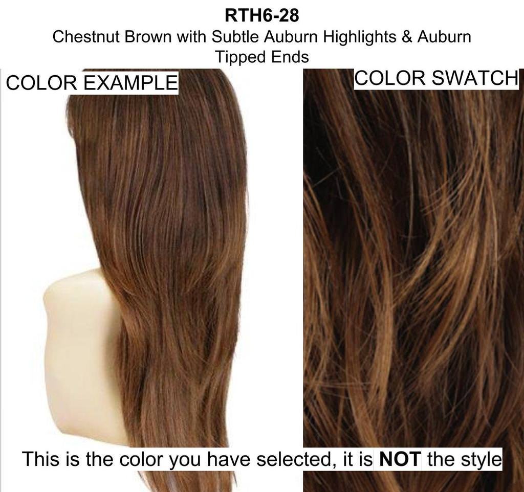 Finn Wig by Estetica with Christy's Wigs Q&A Booklet, Travel Size Wig Shampoo, Wig Cap & Wide Tooth Comb Bundle (5 Items) - Color RTH6/28 | Perfect for Daily Wear, Cosplay & Hair Loss Solutions