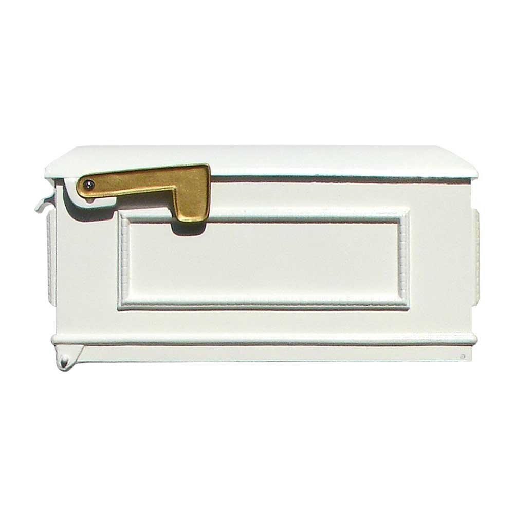 QualArc Lewiston White Aluminum Decorative Post Mount Mailbox - No Address Plates Included | Perfect for Residential Homes, Driveways & Curb Appeal