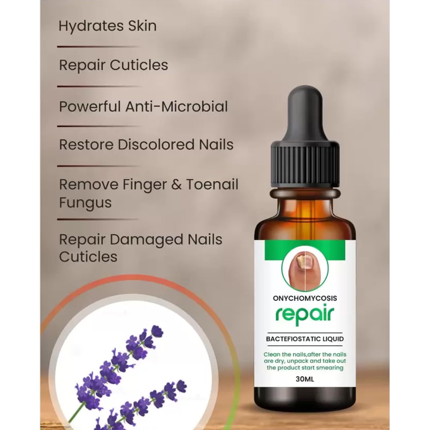 Sahini Nail Serum for Repair & Growth - 100% Natural Fungal Infection Treatment & Cuticle Care (30ML) - Strengthen Brittle Nails, Prevent Splitting & Promote Healthy Nail Growth for Manicures & Pedicures