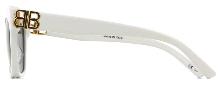 Balenciaga BB0132S 006 White Grey Butterfly Full Rim Women's Sunglasses - Stylish UV Protection for Summer, Beach & Fashion Outfits