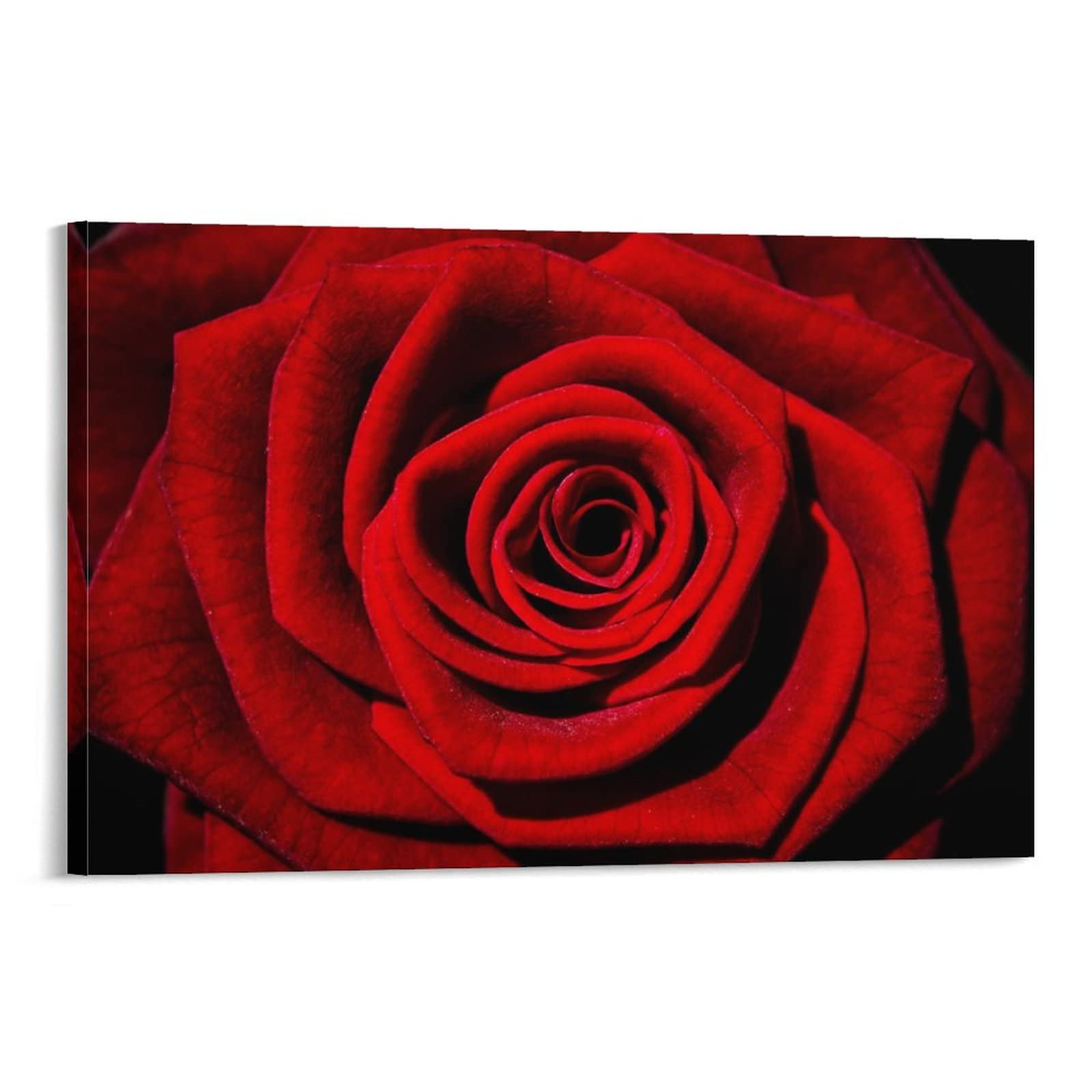 Red Roses Canvas Wall Art - Large 24x36 Inch (60x90cm) Framed Floral Painting for Living Room, Bedroom & Bathroom Decor - Vintage Flower Aesthetic Home Decoration | Perfect for Housewarming Gifts & Interior Design