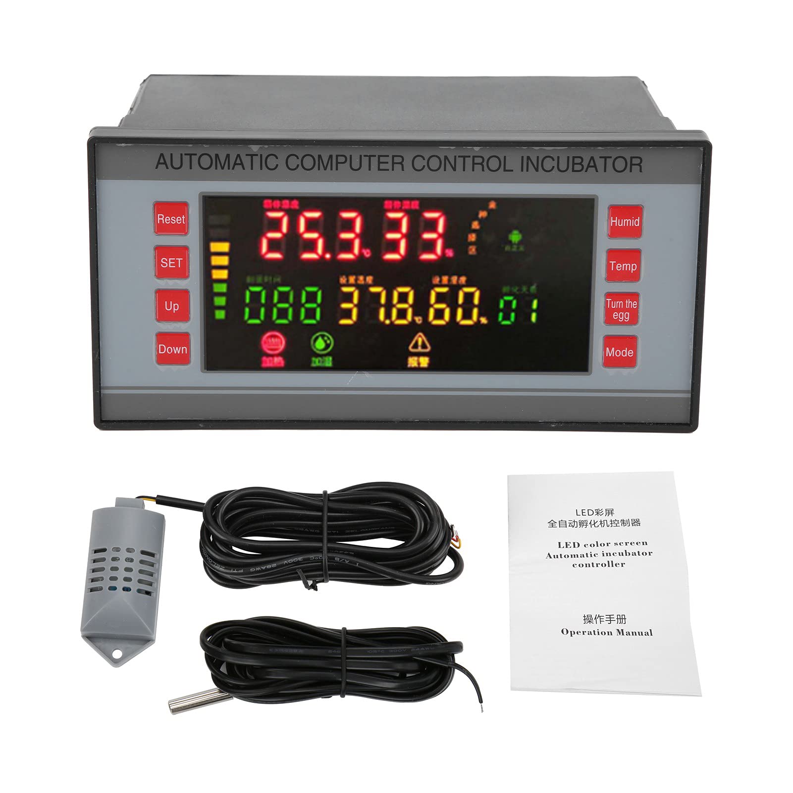 Digital Temperature Controller for Poultry Incubator - 4-Screen Display for Home Hatching