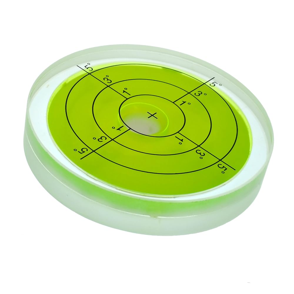 75X14mm High Precision Universal Metal Bubble Level - Round Horizontal Bubble for Ruler Calibration, Tape Installation (15'/2mm, Pure Glass) - Perfect for Construction, Carpentry, and DIY Projects