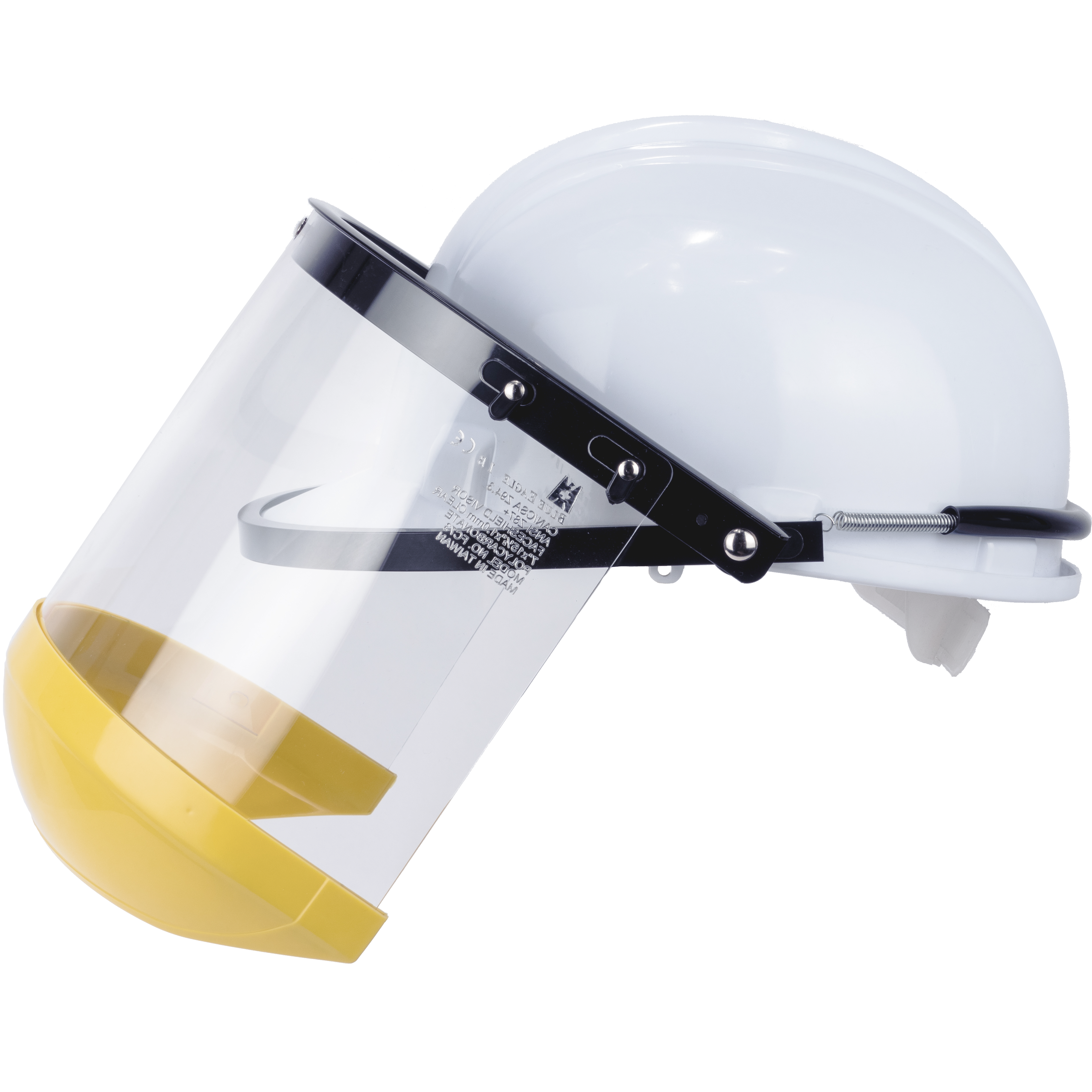 Blue Eagle Impact Resistant Safety Visor with Adjustable Chin Guard - Compatible with Helmets & Headgear for Construction, Welding & Industrial Work Protection