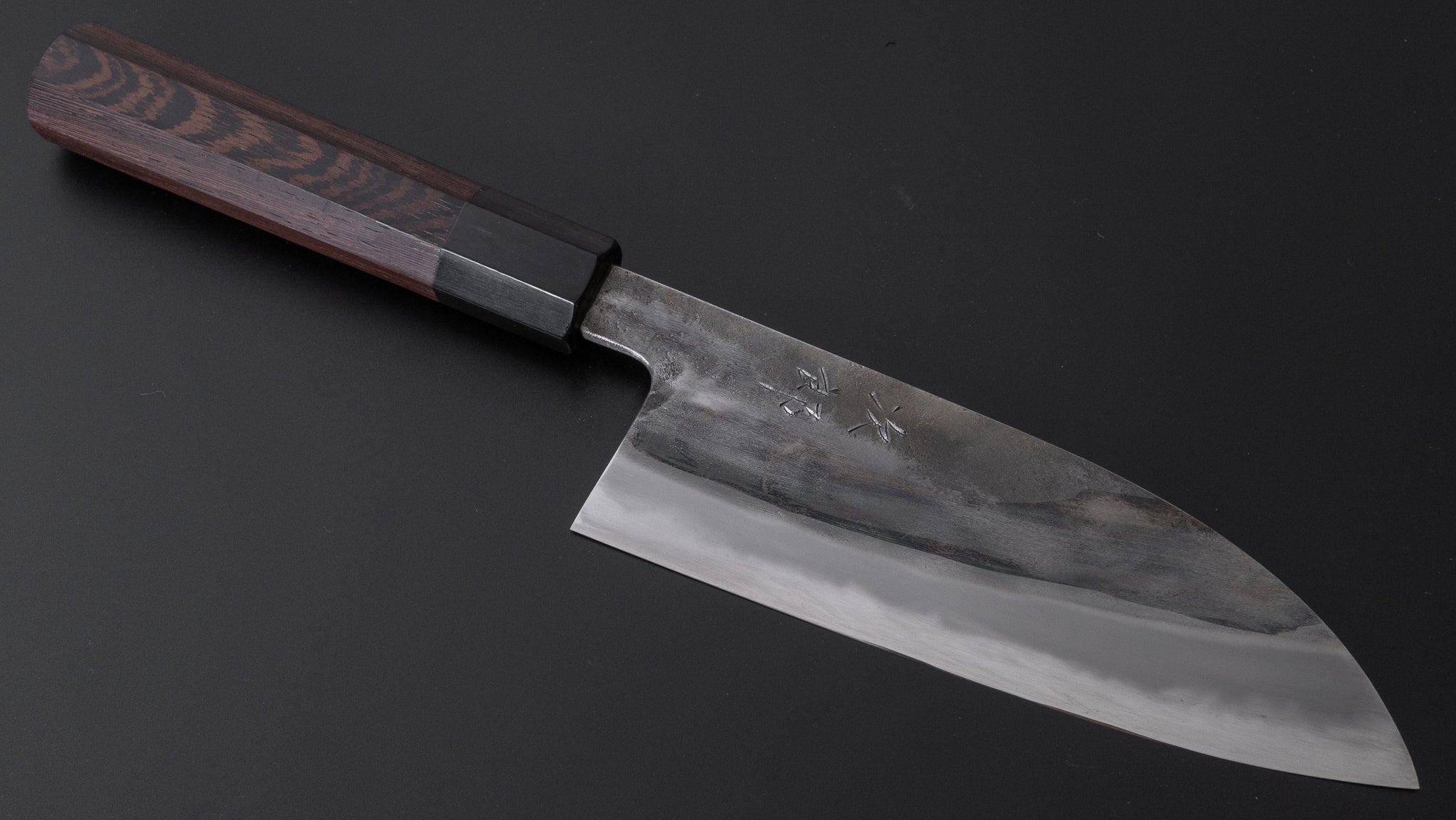 Premium Jiro Tsuchime Wa Santoku Knife 165mm - Japanese High Carbon Steel Blade with Taihei Tagayasan Wood Handle (#317) - Perfect for Sushi, Vegetables & Meat Cutting in Professional Kitchens & Home Cooking