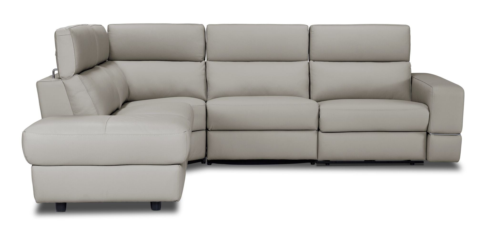 Bianca 3-Piece Power Reclining Sectional Sofa with Left-Facing Chaise in Cream | Modern L-Shaped Living Room Furniture for Home Theater & Family Gatherings