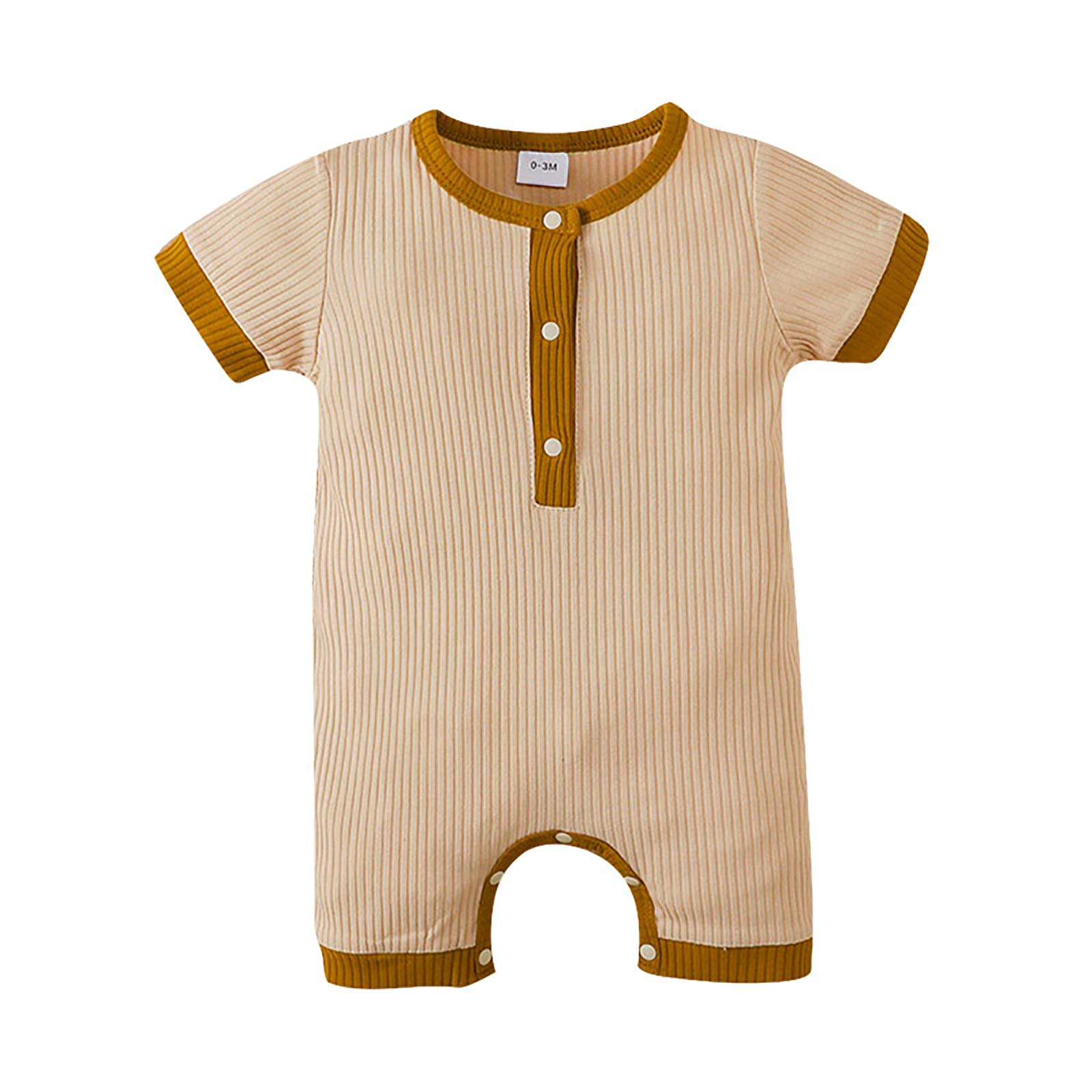 Organic Cotton Newborn Baby Romper Jumpsuit - Soft Ribbed One-Piece Outfit for Boys & Girls | Perfect for Summer Playtime & Casual Wear