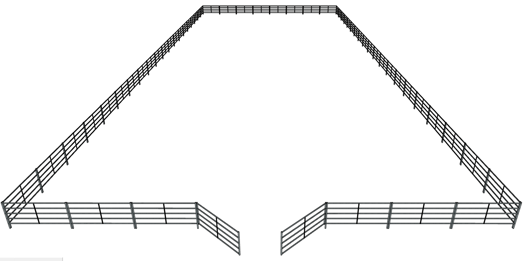 80ft x 200ft Galvanized Steel 5-Rail Horse Riding Arena - Perfect for Equestrian Training, Shows & Outdoor Events