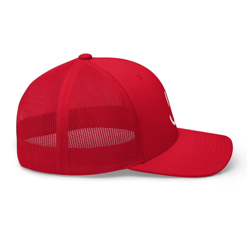 Smiley Face Embroidered Trucker Hat - Cute Emoji Baseball Cap for Men & Women - Perfect for Outdoor Activities, Concerts, and Casual Wear