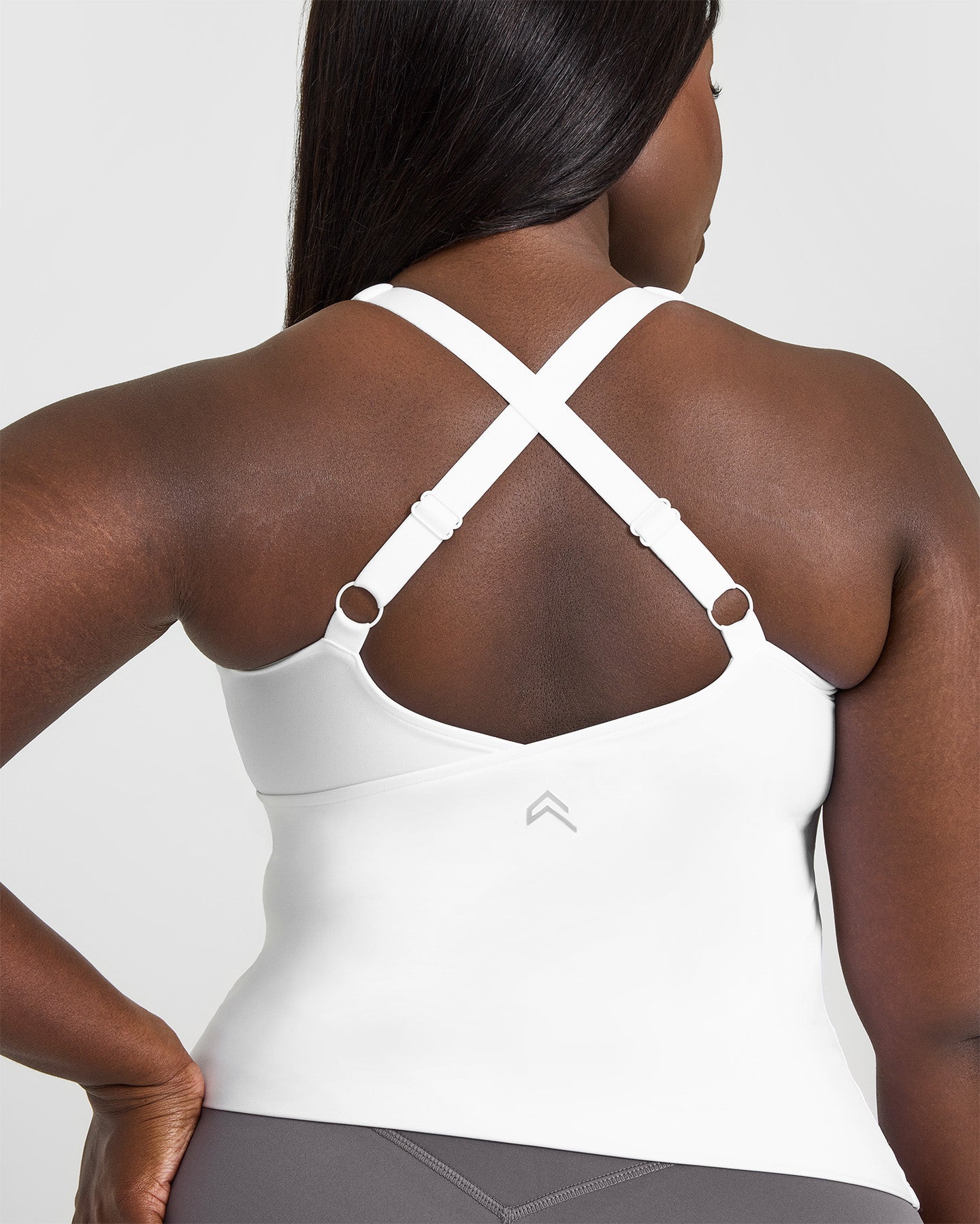 Unified V Neck Cross Back Vest for Women - Stylish White Sleeveless Tank Top for Casual Wear, Workout & Layering