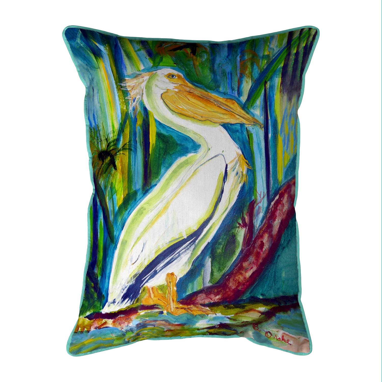 Betsy Drake HJ1146 Decorative Throw Pillow 16x20 Inches - Multi-Color Boho Chic Cushion for Sofa, Bed, Living Room & Home Decor