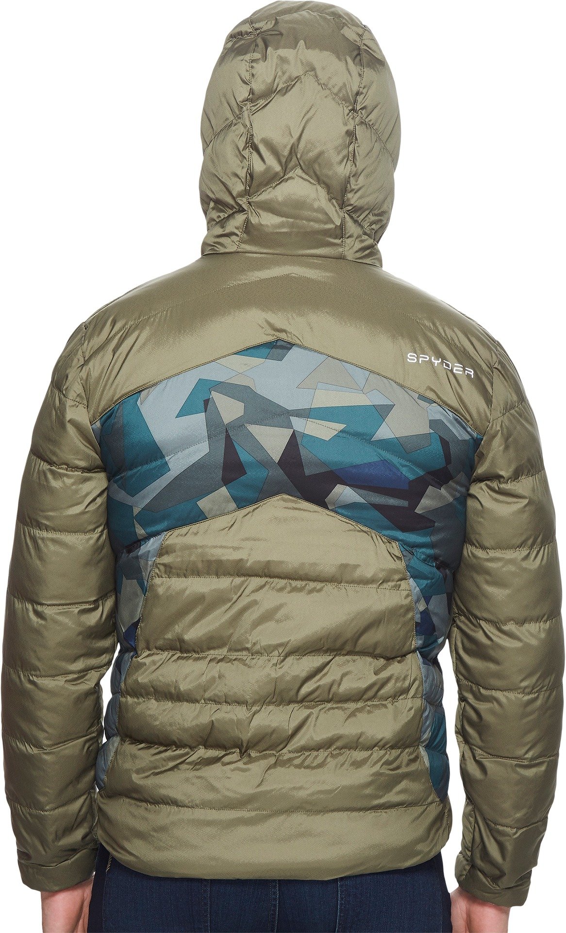 Spyder Men's Geared Hoodie Synthetic Down Jacket - Lightweight Insulated Winter Coat for Skiing, Snowboarding & Outdoor Activities