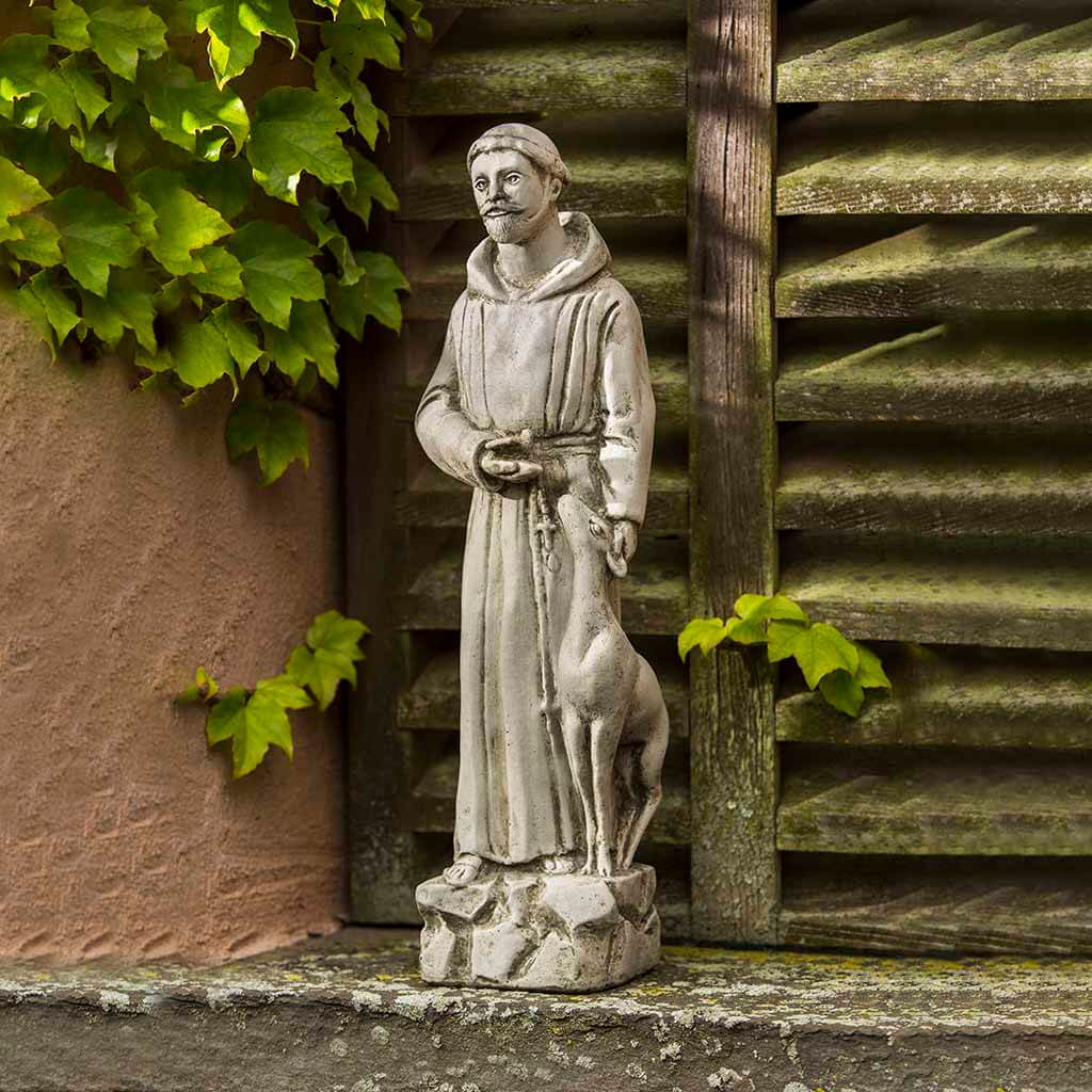 Campania International Small St. Francis with Animals Statue - Religious Garden Statue for Outdoor Decor, Patio, Yard & Catholic Home Decor