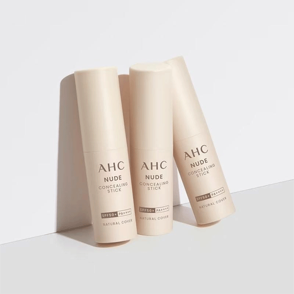 AHC Nude Concealing Stick SPF 50+ PA++++ 10g - Full Coverage Concealer for Dark Circles & Blemishes, Waterproof & Long Lasting - Perfect for Daily Makeup & Outdoor Activities