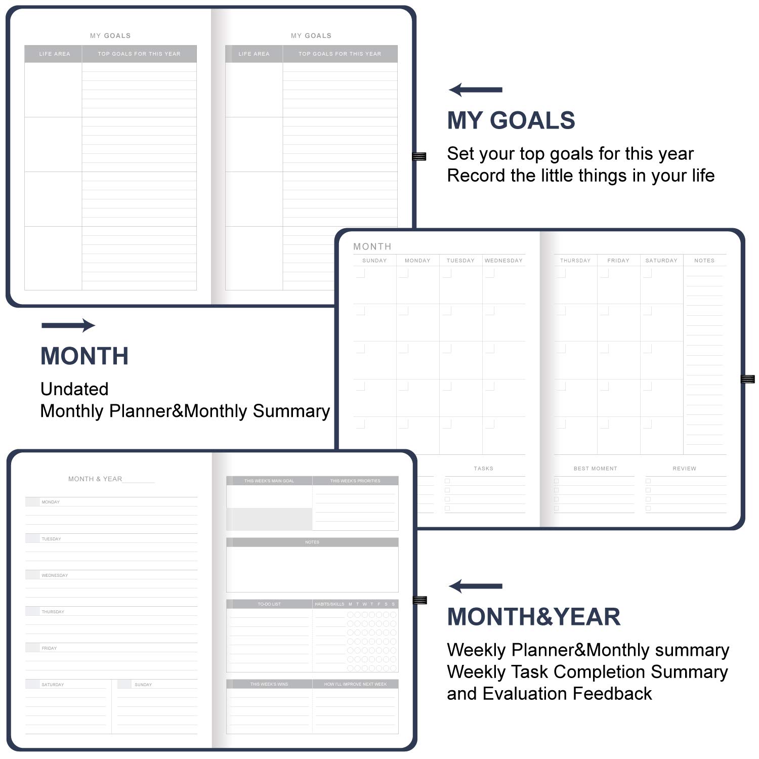 2024-2025 Undated Weekly & Monthly Planner - 5.6