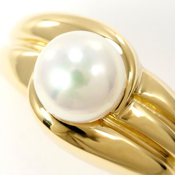 18K Yellow Gold Akoya Pearl Ring for Women - Elegant Japanese Cultured Pearl Jewelry - Perfect for Weddings, Anniversaries & Special Occasions