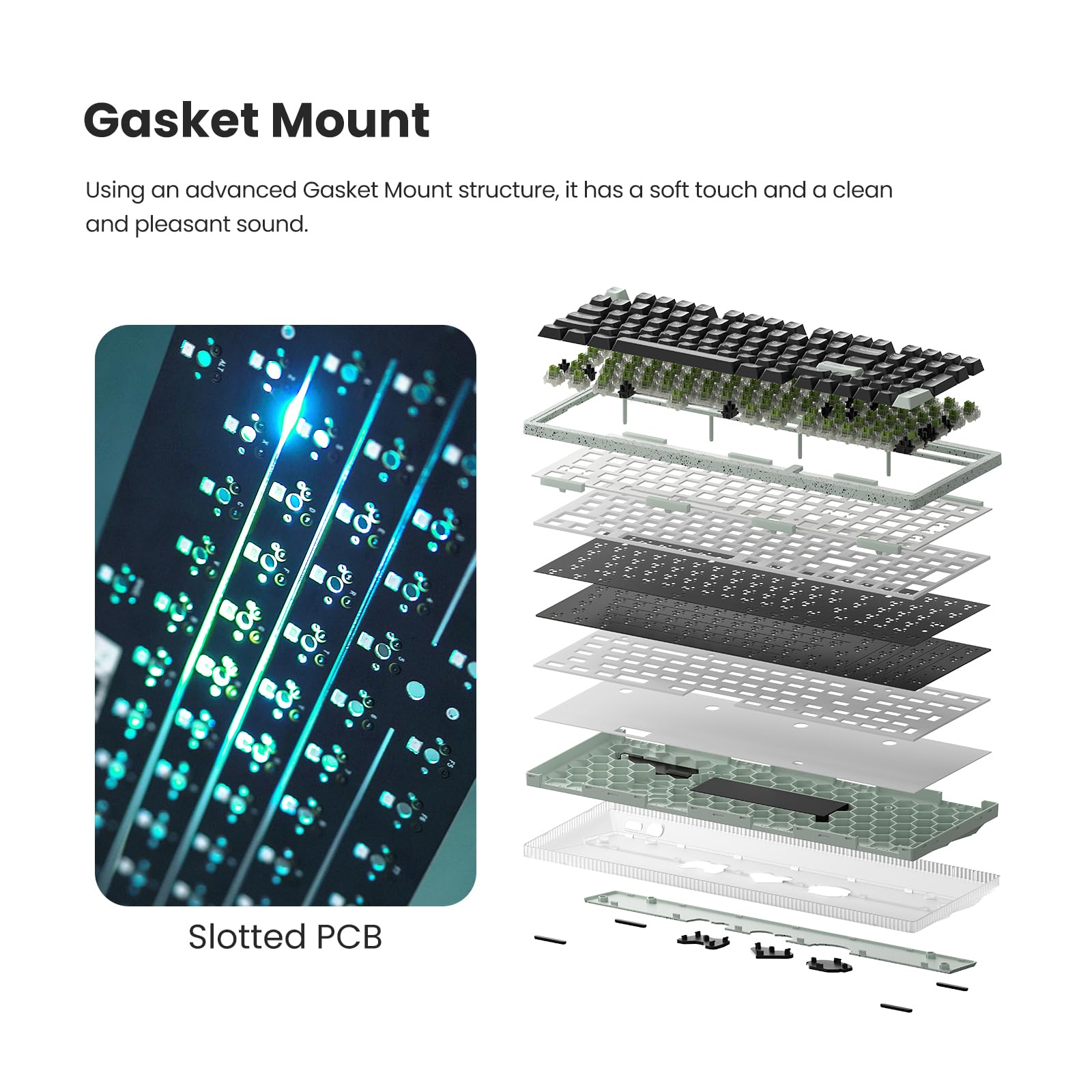 MelGeek Modern97 Wireless Mechanical Keyboard - 90% Compact Layout, Hot-Swappable Linear Switches, Bluetooth/2.4GHz/USB-C Connectivity, Customizable RGB Backlit Keys for Mac/Windows/Linux - Perfect for Gaming, Programming & Office Work
