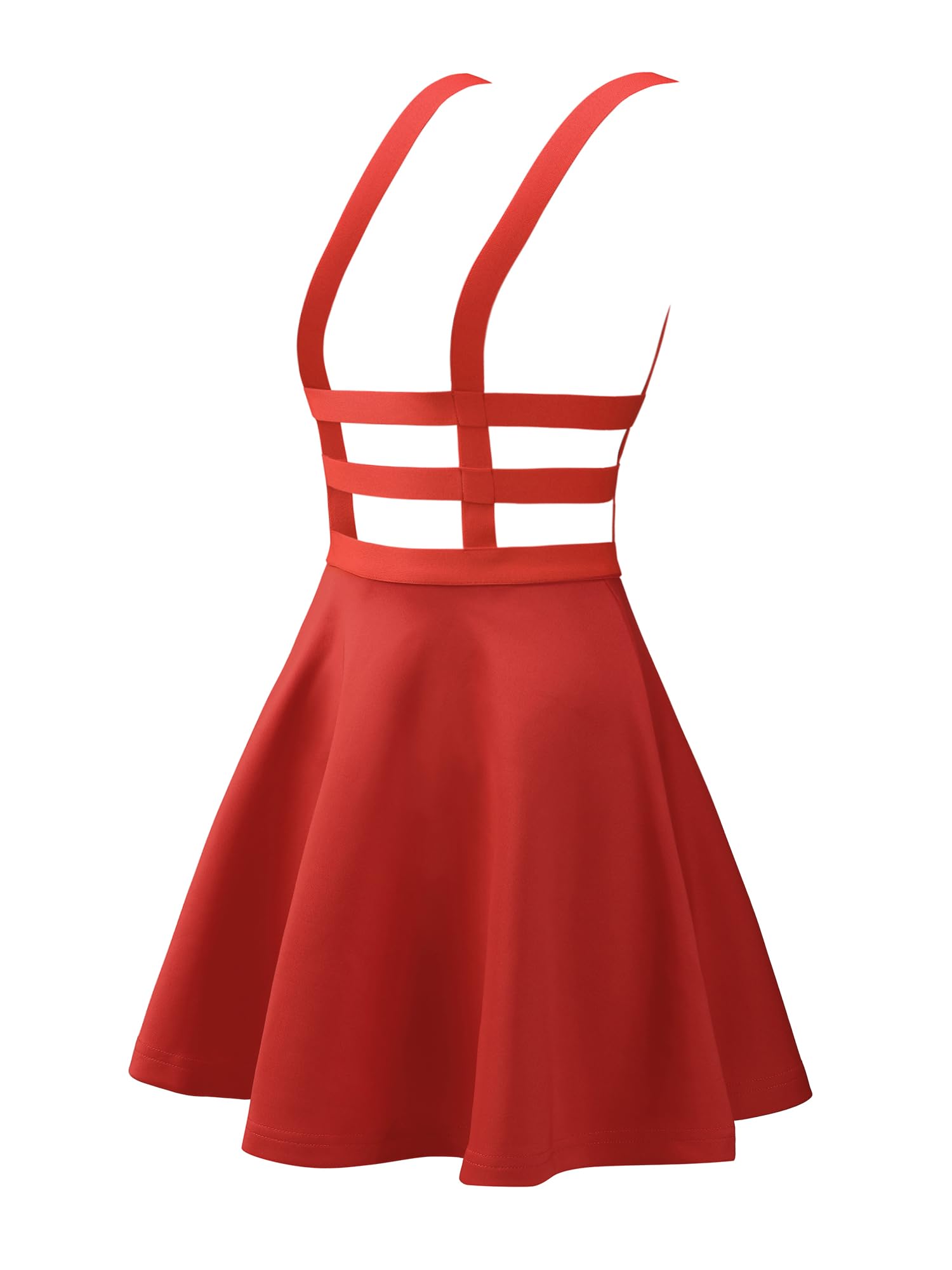 Allegra K Women's Pleated Overalls - Gothic Style Elastic Waist A-Line Suspender Skirt for Kawaii Fashion | Summer 2025 Trendy Outfit for Casual Wear, Cosplay & Street Style