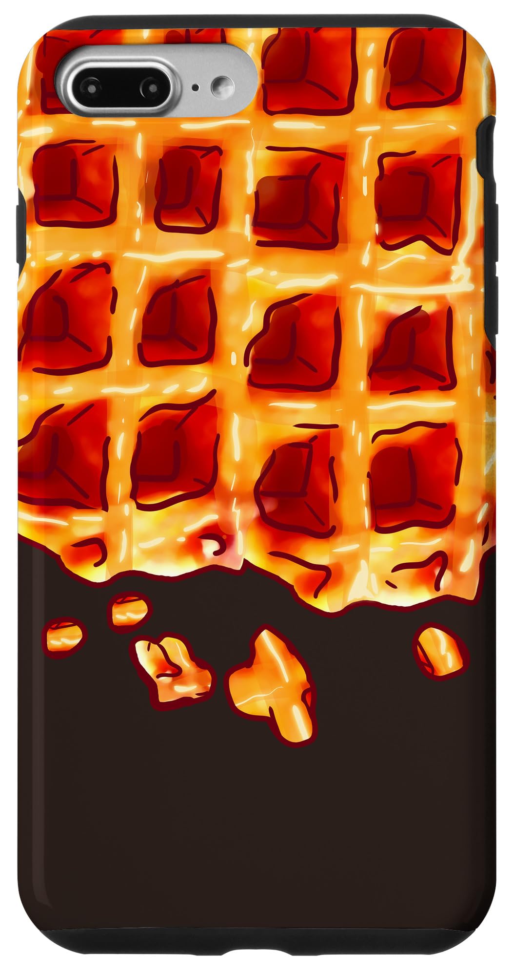 iPhone 7 Plus/8 Plus Case - Belgian Waffle Syrup Design - Perfect Breakfast Food Lover Gift for Waffle Enthusiasts - Great for Brunch, Coffee Shops & Foodie Gifts