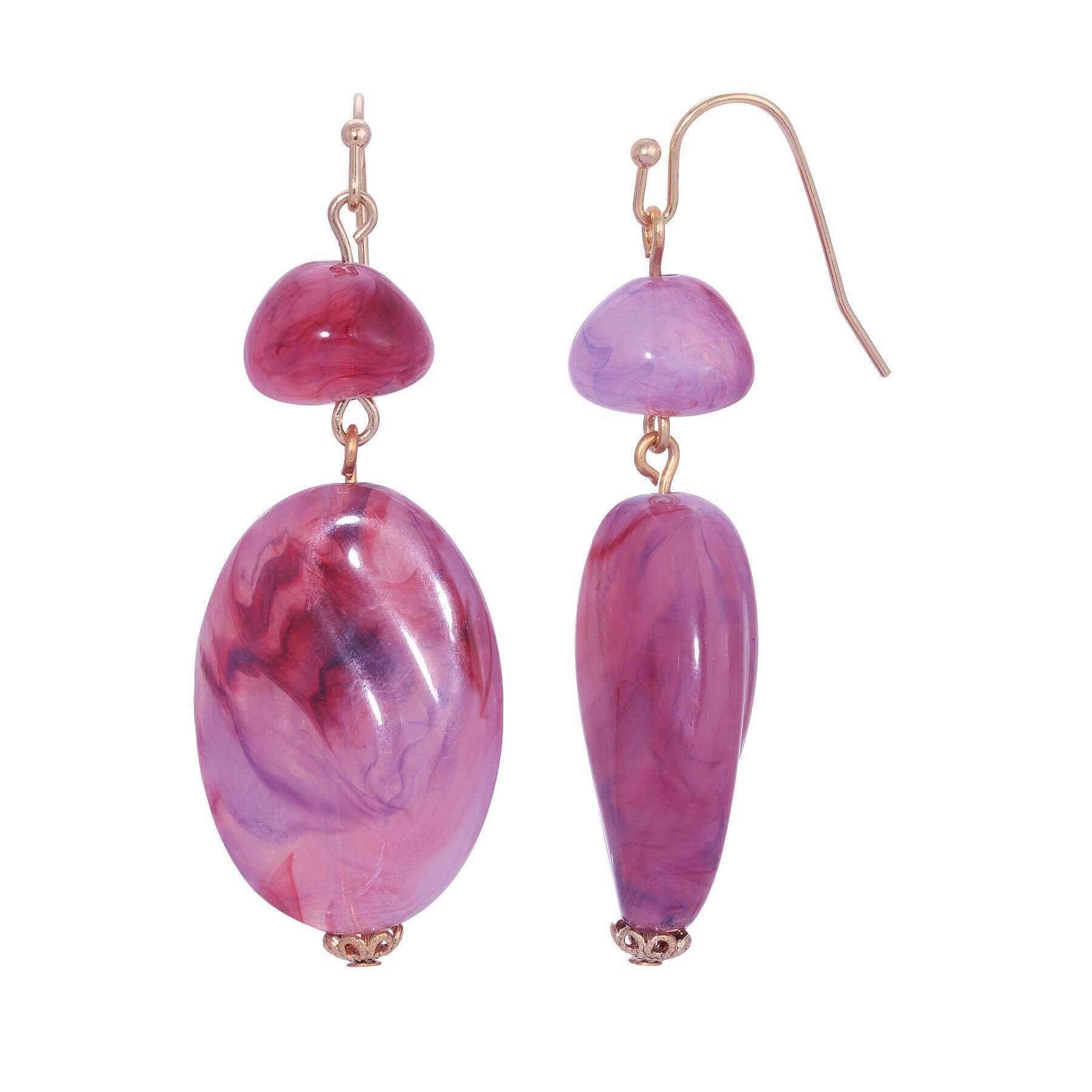 1928 Vintage Style Irregular Milk Amethyst Beaded Dangle Earrings for Women - Boho Chic Jewelry for Party, Wedding & Everyday Wear