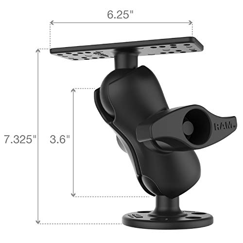RAM MOUNTS Universal Marine Electronic Mount RAM-D-115-C with Short Arm for 9