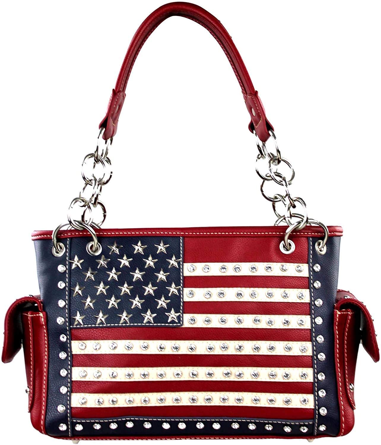 Montana West Patriotic Studded Tote Handbag - Concealed Carry Purse for Women | Perfect for Travel & Daily Use