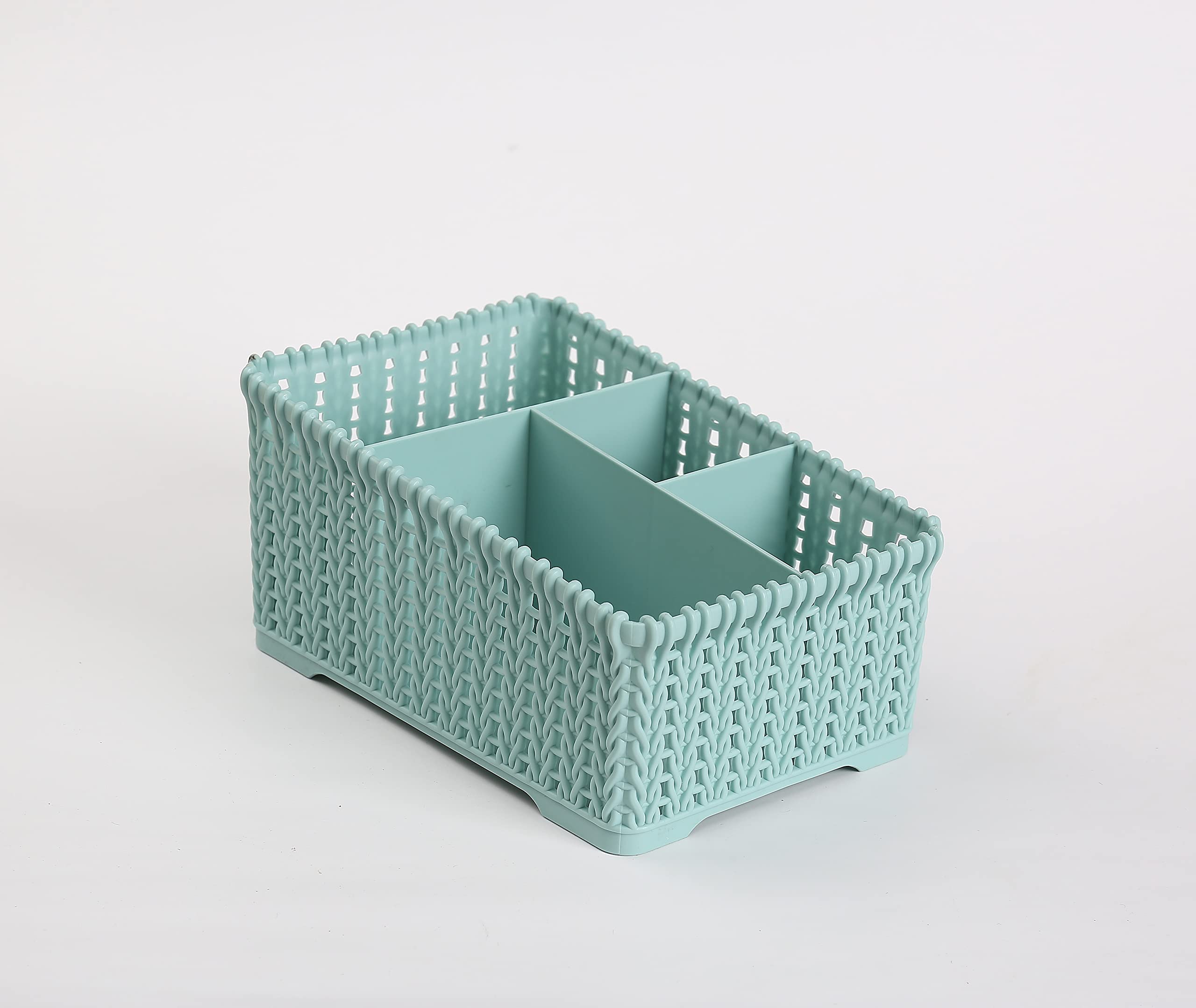 Multi-Purpose Storage Organizer for Office, Living Room & Bathroom - Large Capacity Home Organization Box for Stationery, Vitamins, Makeup & More (Green) | Perfect for Desk Organization, Bathroom Storage & Bedroom Decluttering