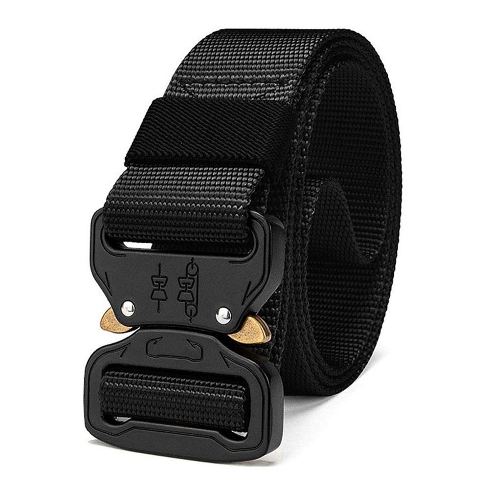 Men's Tactical Belt - Heavy Duty Military Style Belt with Automatic Buckle for Outdoor, Hiking, Camping & Work | Durable Nylon Webbing & Quick Release Buckle