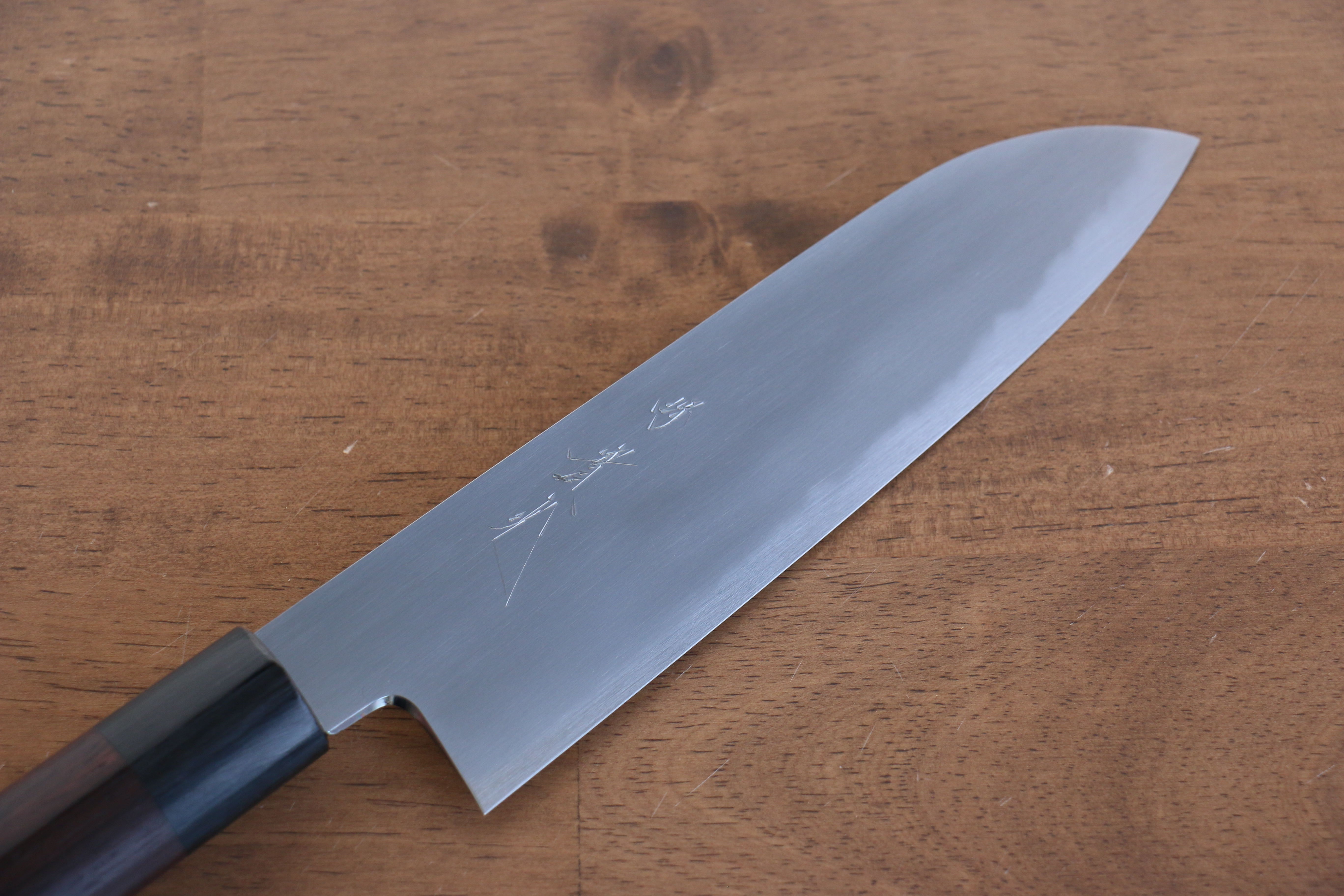 Jikko White Steel No.2 Santoku Knife 180mm - Premium Japanese Kitchen Knife with Shitan Handle for Professional Chefs & Home Cooking