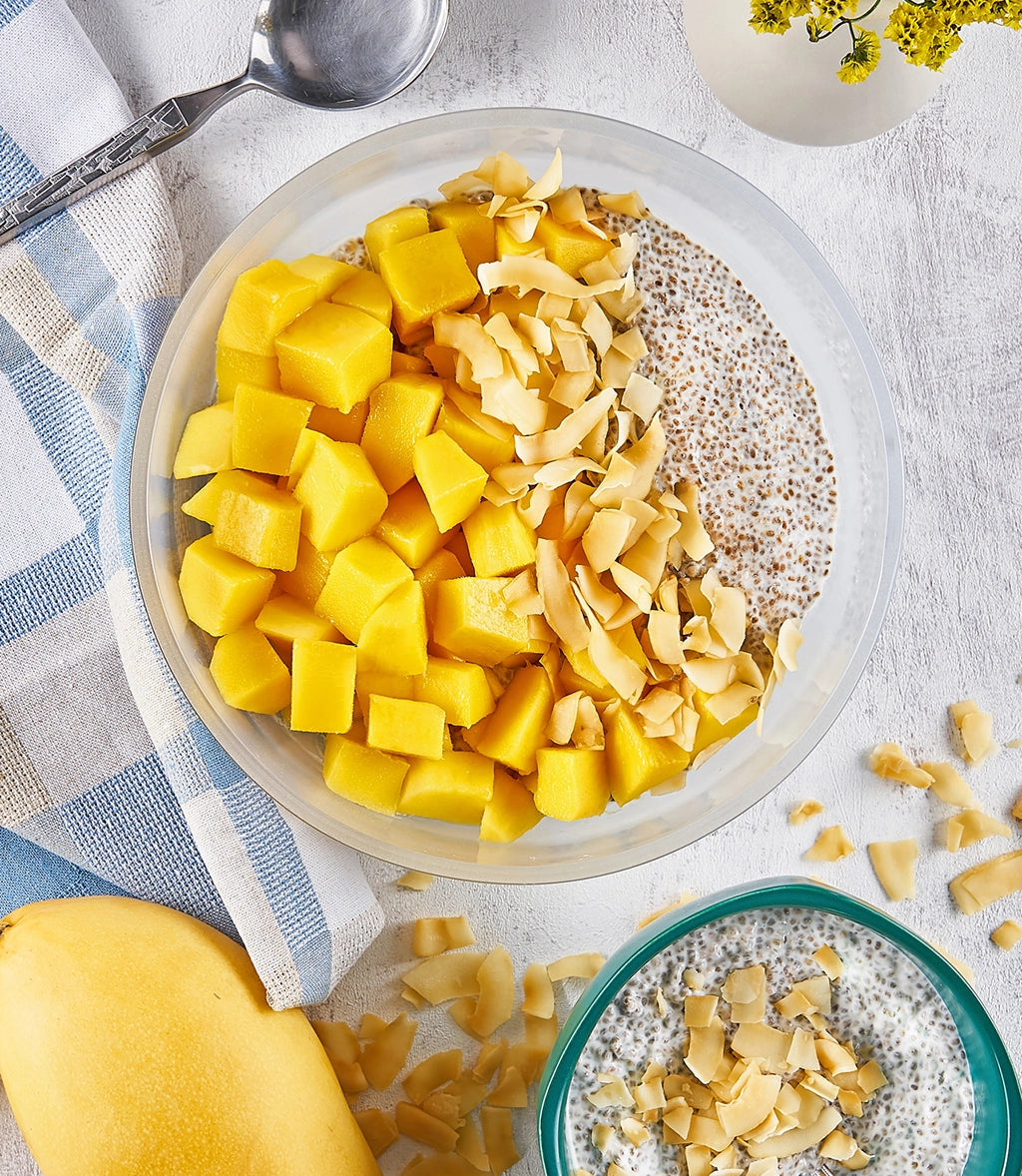 Organic Coconut & Mango Chia Seed Pudding Mix - Healthy Vegan Breakfast & Dessert for Weight Loss, Gluten-Free Superfood Snack - Perfect for Meal Prep, Post-Workout Recovery & On-the-Go Nutrition