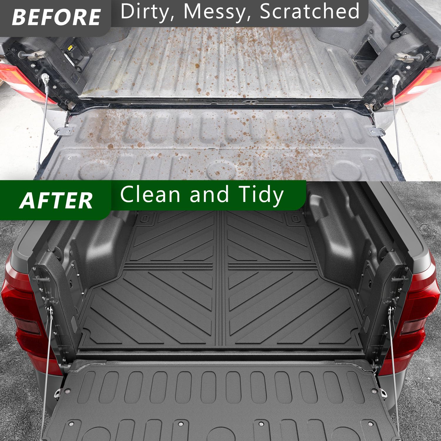 **2022-2025 Ford Maverick Truck Bed Mat & Tailgate Liner Set - Heavy Duty Cargo Mat for Gas & Hybrid Models | Durable Non-Slip Protection for Pickup Bed & Tailgate | Perfect for Hauling, Camping & Work**