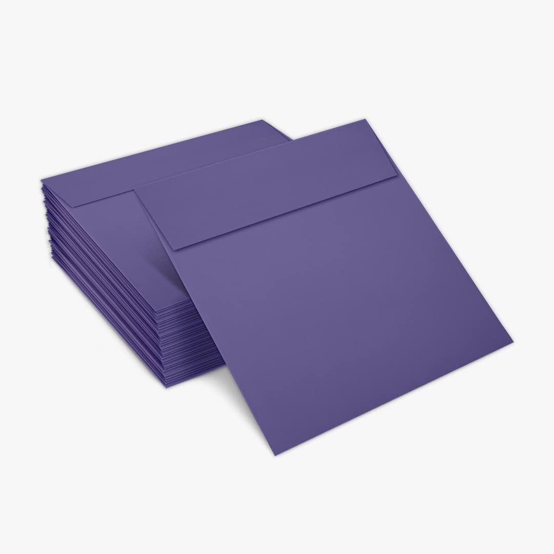 Premium 6x6 Inch Square Invitation Envelopes - Wisteria Purple, 80lb Text Weight, Self-Seal Peel & Press Closure, Pack of 1000 - Perfect for Wedding Invitations, Greeting Cards, Party Favors and Business Correspondence