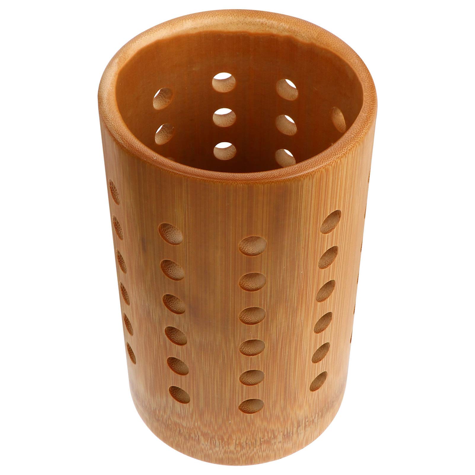 Bamboo Kitchen Utensil Holder - Wooden Cutlery Organizer for Spoons, Forks & Chopsticks | Countertop Storage Container for Cooking Tools & Tableware | Perfect for Kitchen, Dining Room & Restaurant Organization